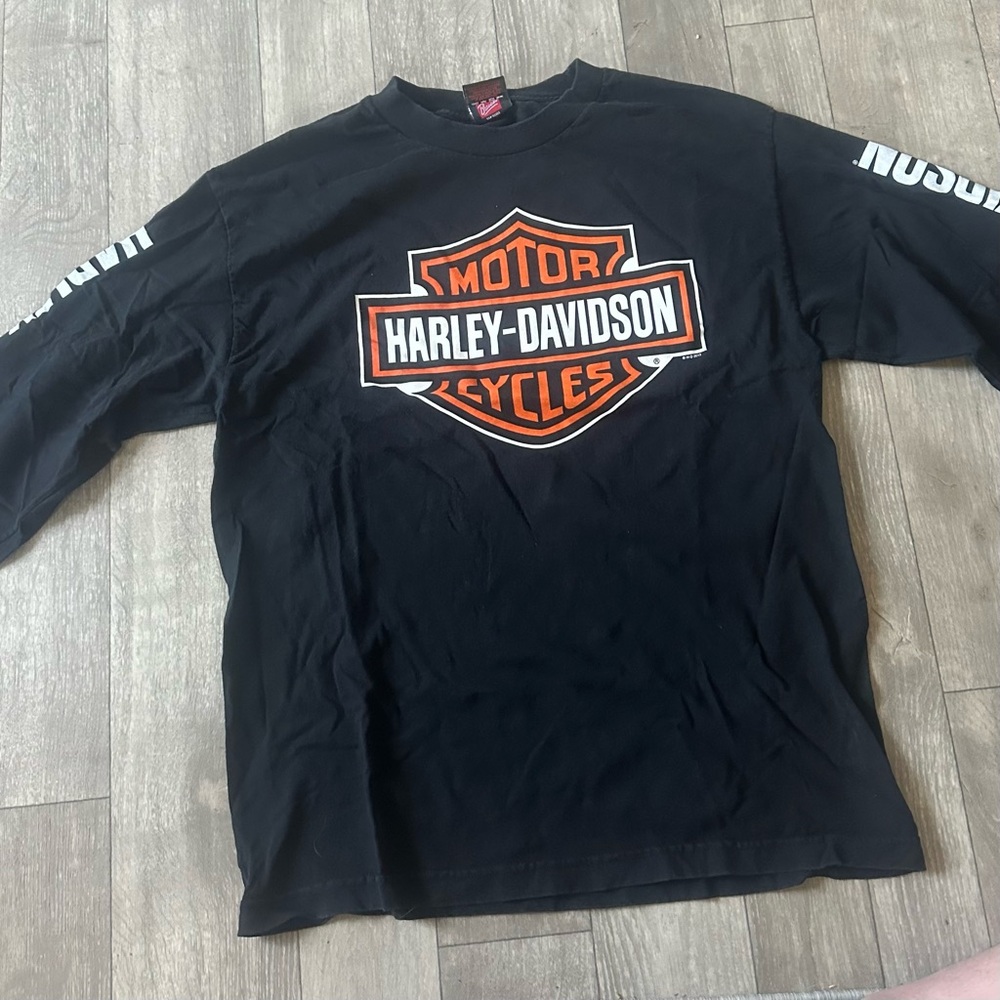 Harley-Davidson Black Long Sleeve Tee with Iconic Logo